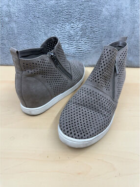 Art Class Taupe Perforated Wedge Sneakers